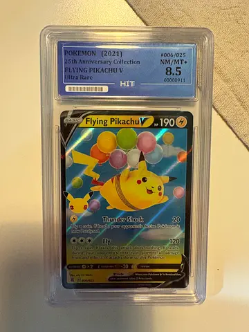 Graded Flying Pikachu V PSA-style 8.5 Encapsulated Card (Pokémon)