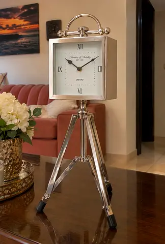 Home Center Tripod Table Clock - Silver Decorative Mantel Clock in Brand new condition