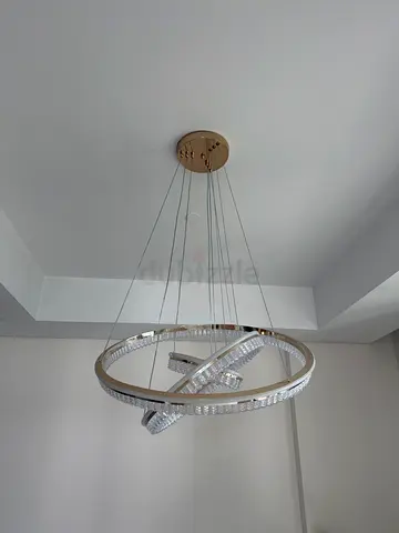 2 X Modern LED Crystal Ring Pendant Light - Suspended Ceiling Fixture