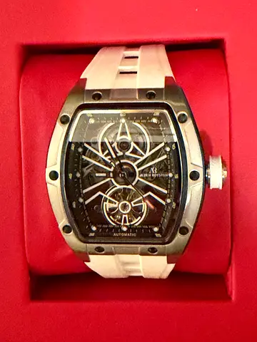 Alden Royston Men's Automatic Sport Watch with White Rubber Strap