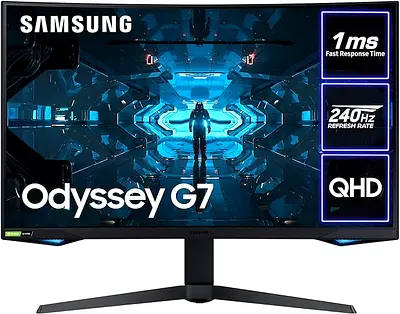 Samsung Odyssey G7 27 Inch 240Hz QHD 2560x1440 1ms G-Sync Gaming Monitor