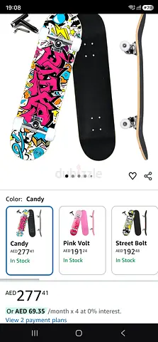 Complete Skateboard with Graphic Deck and Trucks - Used Once