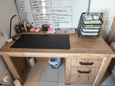 Solid wood desk with drawers