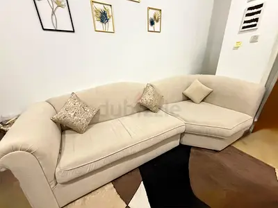 Elegant Beige 4-Piece U-Shaped Sofa – Excellent Condition