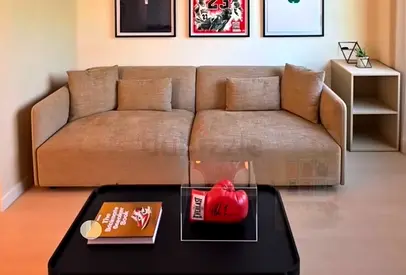 Beige Two-Seater Modular Fabric Sofa - Minimal Modern Design