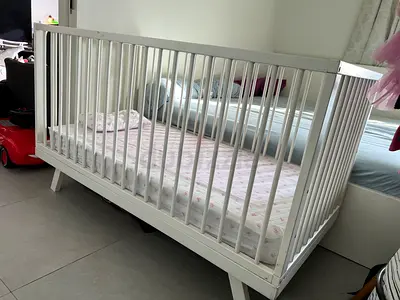 Wooden Crib with mattress from home center