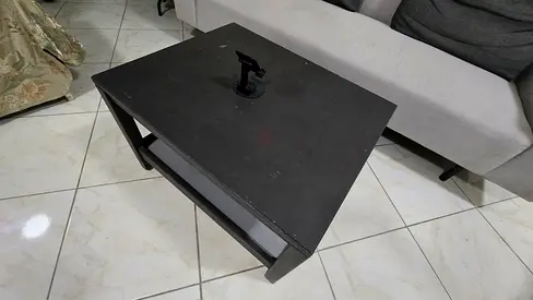 Used Black Coffee Table with Lower Shelf – Good Condition