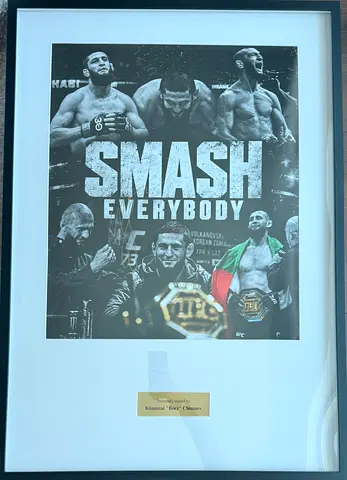 Khamzat Chimaev Signed UFC Poster – Personally Autographed – MMA Collectible
