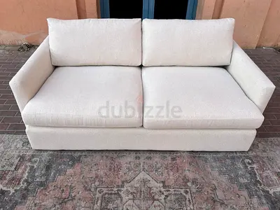 Comfortable Crate&Barrel Lounge deep feather 🪶 filled Sofa Beige