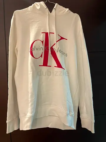 White Calvin Klein Jeans Hoodie (Size Small)