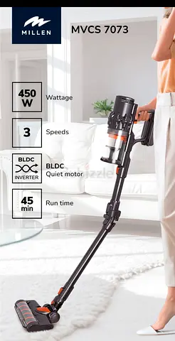 Millen MVCS 7073 Cordless Stick Vacuum — 450W, 45min Run Time