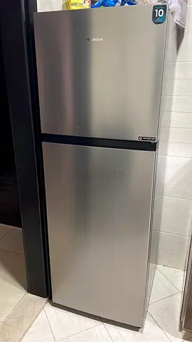 Hisense 2-Door Refrigerator - Stainless Steel, Good Condition