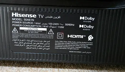 Hisense 50-inch LED TV (Model 50A611) - Working Condition