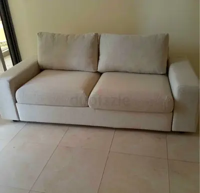 Comfortable 2 Seater Fabric Sofa in Beige vimle