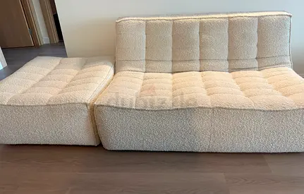 2- Seater Boucle Sofa with Ottoman