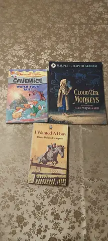 Collection of 3 Children's Books — Cavemice, I Wanted a Pony, Cloud Tea Monkeys
