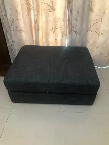 Home Centre Dark Grey Upholstered Ottoman - Good Condition