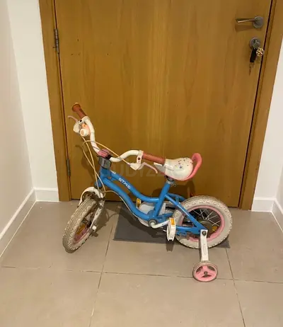 Child's blue and pink 12-inch bicycle & Free Scooter