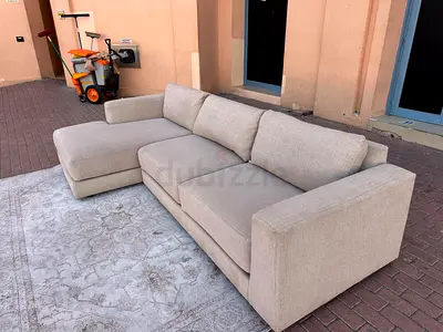 Premium Quality Crate&Barrel L Shape Sofa Beige