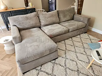 Premium Quality Crate&Barrel Axis feather 🪶 filled L Shape Sofa