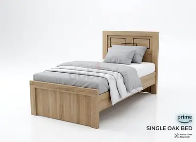Single Oak Wooden Bed - Single Size, brand new