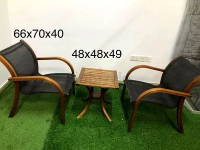 2-Seater garden chairs with coffee table