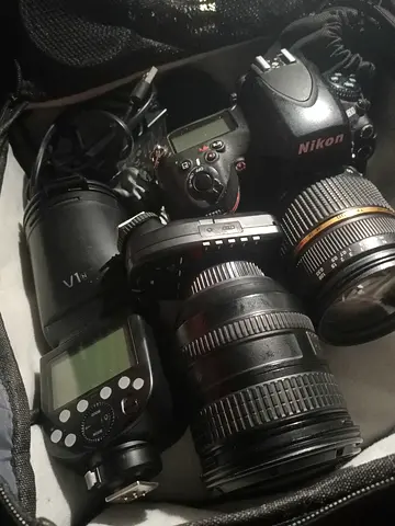 Nikon D800 DSLR with 2 Lenses, 24-84mm lense F 3.5
Tamron 28-75mm, Speedlight and all accessories
