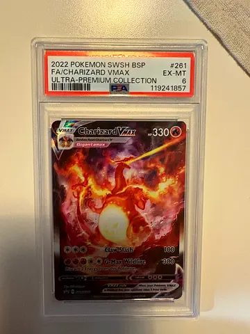 2022 Pokémon Charizard VMAX FA Premium Collection – PSA Graded (EX-MT)