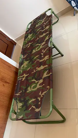 Foldable Camouflage Military-Style Camping Bed / Cot - Used