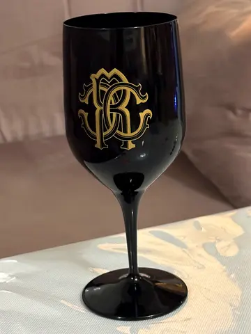 Wine Glass with Gold Monogram