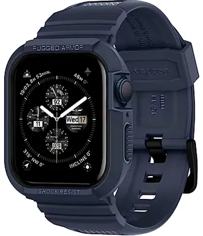 Spigen Rugged Armor PRO for Apple Watch Case with Band for Series 9/8/7 (45mm) and Series SE3/SE2/6/