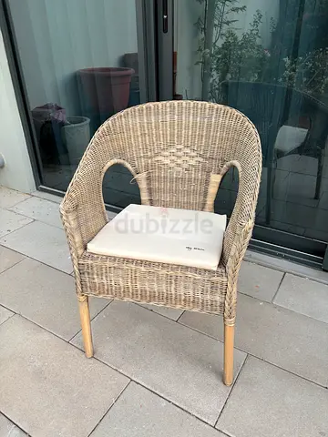 Natural Rattan Outdoor Chair with Cushion