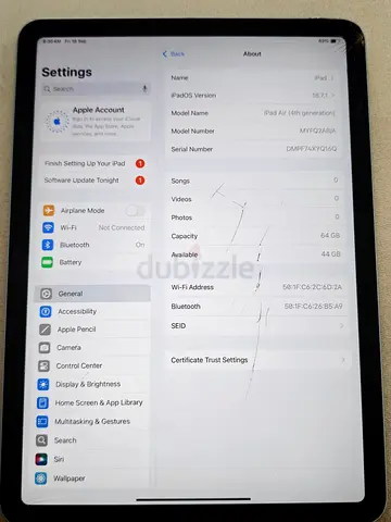 iPad Air (4th Gen) 64GB - Good Working Condition, Some Screen Marks