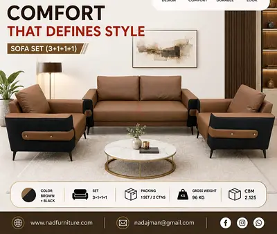 New Good quality Pu Five Seater Office Sofa set Available