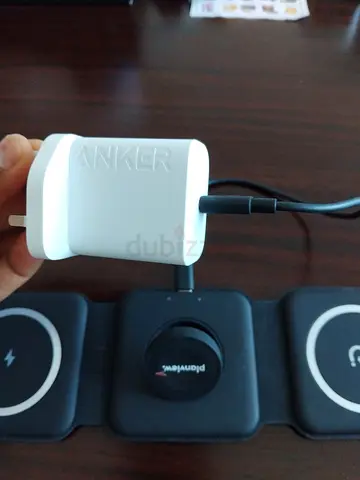 Wireless Charging Station with 20W Anker Adaptor, 3 in 1 Folding