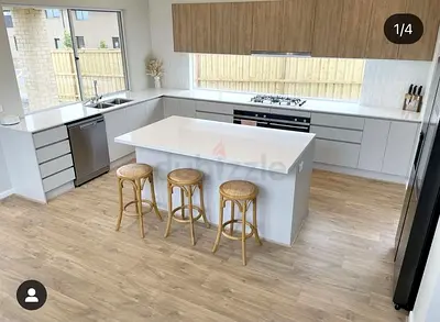 Modern white kitchen island