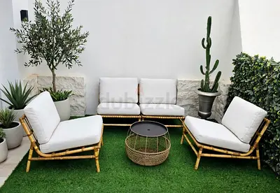 Ikea bamboo garden set with free table