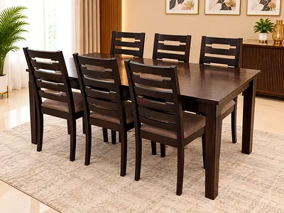 Modern 6 Seater Wooden Dining Set