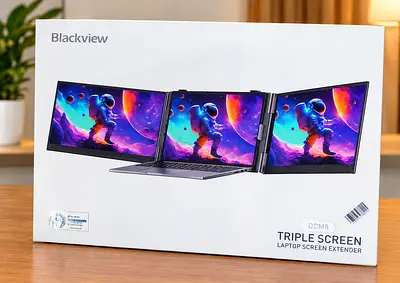 Blackview DCM8 Triple Laptop Screen Extender,15.6" 1080P FHD IPS Portable External Screen,Two Cable
