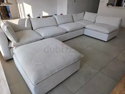 Crate & Barrel Lotus Modular Sectional + Ottoman | Less Than 1 Year Old | AED 20,000
