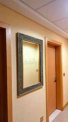 Ornate Silver Wall Mirror - Decorative Hallway Mirror