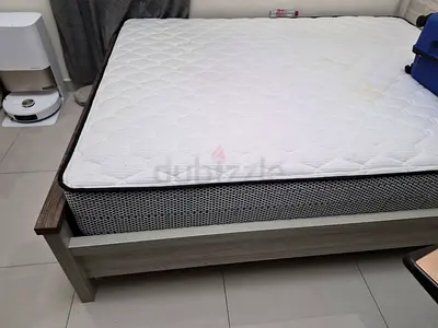 Queen size mattress with cot - used, good condition