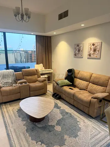 Beige Recliner Sofa Set 3-Seater + 2-Seat with Coffee Table and Rug