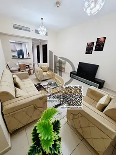 Furnished studio, all-inclusive, spacious, in Ajman Corniche.