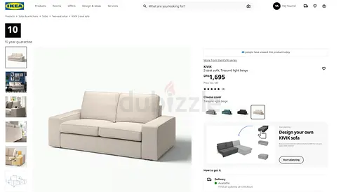 IKEA kivik 2 seater Biege sofa