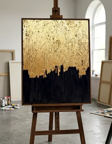 Golden Elegance Textured Painting - 40 x 50cm