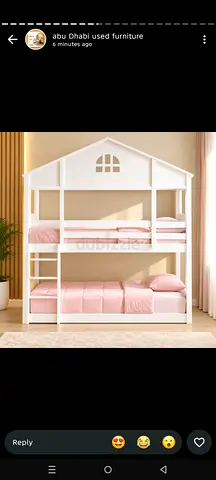 White House-Style Bunk Bed with Twin & Full Layout, Good Condition