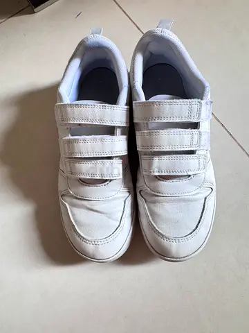 Two Pairs of White Adidas Sneakers