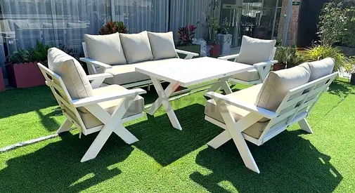 Sofa set aluminum white outdoor furniture garden furniture