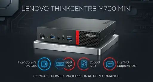 Lenovo ThinkCentre M700 Mini Desktop PC,Intel Core i5 Processor/6th Gen/8GB RAM/256gb ssd/Int